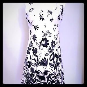 MNG Suit Criss Cross Back Floral Black/White Dress